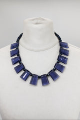 Handmade Vintage Rectangel Czech Crystal Necklace