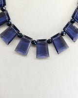 Handmade Vintage Rectangel Czech Crystal Necklace