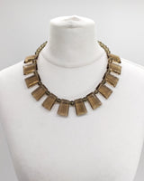 Handmade Vintage Rectangel Czech Crystal Necklace