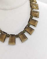 Handmade Vintage Rectangel Czech Crystal Necklace