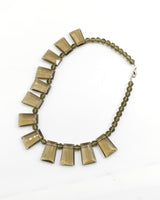 Handmade Vintage Rectangel Czech Crystal Necklace