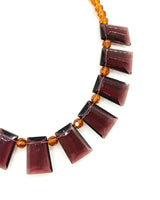 Handmade Vintage Rectangel Czech Crystal Necklace