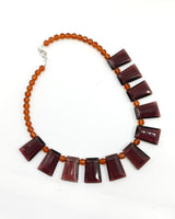 Handmade Vintage Rectangel Czech Crystal Necklace