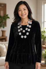 Jianhui London Handmade Square Wood Necklace – Sustainable, Unique, and Versatile - Hand painted