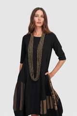 JIANHUI London NEXT PASHMINA NECKLACE WOODEN BEADS MOSAIC