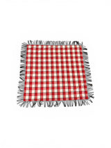 Handmade Cotton Scarf with Recycled Wood Tassel | Sustainable Boho Shawl & Decorative Table Cloth