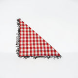 Handmade Cotton Scarf with Recycled Wood Tassel | Sustainable Boho Shawl & Decorative Table Cloth