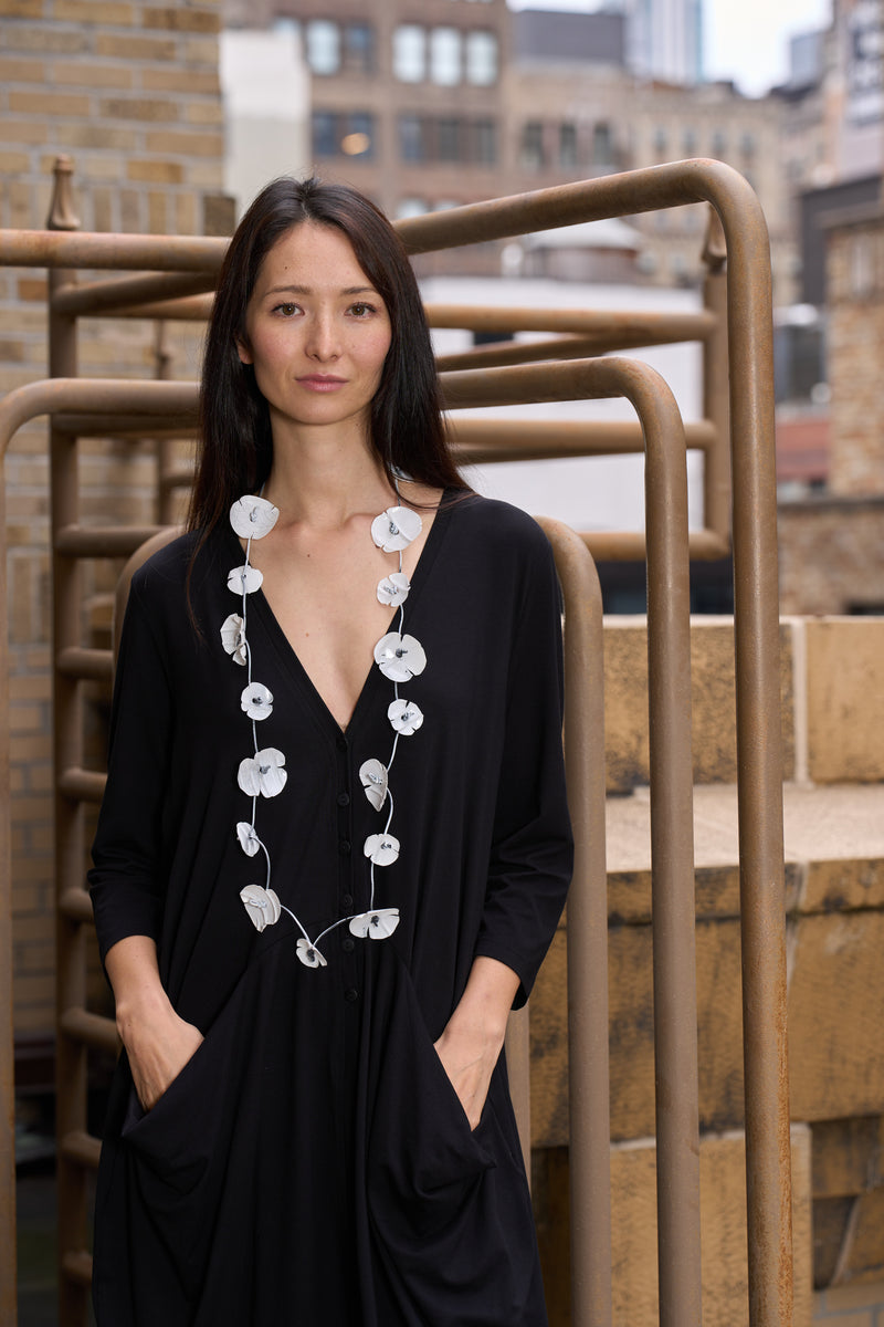 Upcycled plastic bottles - Aqua Poppy Necklaces - long - Jianhui London