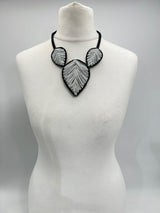 Biba Hand embroidery Textile three leaves Necklaces