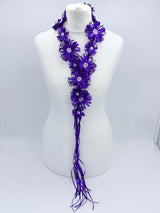 Chrysanthemum Flower Necklace | Handmade Recycled Ribbon Statement Jewelry