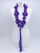 Chrysanthemum Flower Necklace | Handmade Recycled Ribbon Statement Jewelry