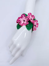 Sustainable Poppy Flower Elastic Bracelet – Handmade Recycled Water Bottle Jewelry Gift for Her