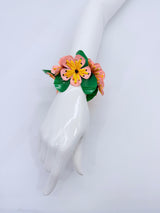 Sustainable Poppy Flower Elastic Bracelet – Handmade Recycled Water Bottle Jewelry Gift for Her