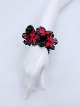Sustainable Poppy Flower Elastic Bracelet – Handmade Recycled Water Bottle Jewelry Gift for Her