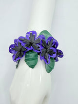Sustainable Poppy Flower Elastic Bracelet – Handmade Recycled Water Bottle Jewelry Gift for Her