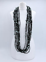 Handmade Pearl Statement Necklace | Recycled Textile Cord - Small