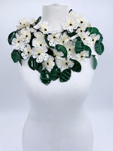 Handmade Poppy Necklace | Recycled Plastic & Hand Embroidered Ribbon Jewelry - Long