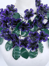 Handmade Poppy Necklace | Recycled Plastic & Hand Embroidered Ribbon Jewelry - Long