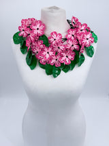 Handmade Poppy Necklace | Recycled Plastic & Hand Embroidered Ribbon Jewelry - Long