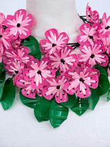 Handmade Poppy Necklace | Recycled Plastic & Hand Embroidered Ribbon Jewelry - Long