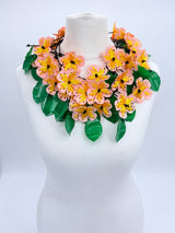 Handmade Poppy Necklace | Recycled Plastic & Hand Embroidered Ribbon Jewelry - Long