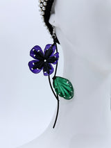 Handmade Poppy Flower Earrings – Recycled Plastic Statement Earrings with Silver Hook | Eco Friendly Gift for Women