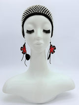 Handmade Poppy Flower Earrings – Recycled Plastic Statement Earrings with Silver Hook | Eco Friendly Gift for Women