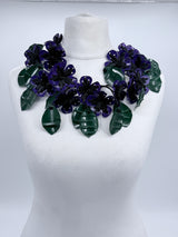 Handmade Poppy Necklace | Recycled Plastic & Hand Embroidered Ribbon Flower - Short