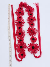 Chrysanthemum Flower Necklace | Handmade Recycled Ribbon Statement Jewelry