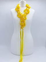 Chrysanthemum Flower Necklace | Handmade Recycled Ribbon Statement Jewelry