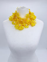 Chrysanthemum Flower Necklace | Handmade Recycled Ribbon Statement Jewelry