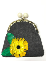 Handmade Small Purses - Recycled Charcoal Denim - Jianhui London
