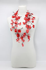 Aqua Water Lily Leaf Necklaces - Hand-painted - Long - Jianhui London