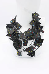 Recycled Leather Irregular Shapes - Multi Grommets - Jianhui London