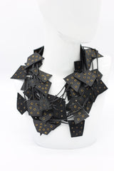 Recycled Leather Irregular Shapes - Bronze Grommets - Jianhui London