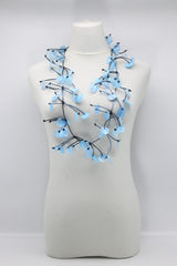 Aqua Water Lily Leaf Necklaces - Hand-painted - Long - Jianhui London
