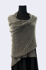 Wearable Art - Faux Pearls Rectangular Shawl - Jianhui London