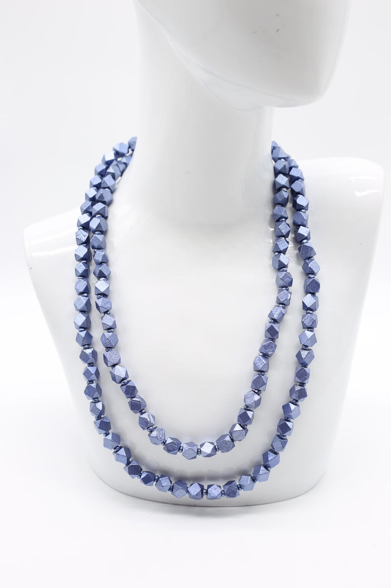 Faceted Wooden Beads Necklaces - Jianhui London