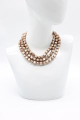 Faceted Wooden Beads Necklaces - Jianhui London