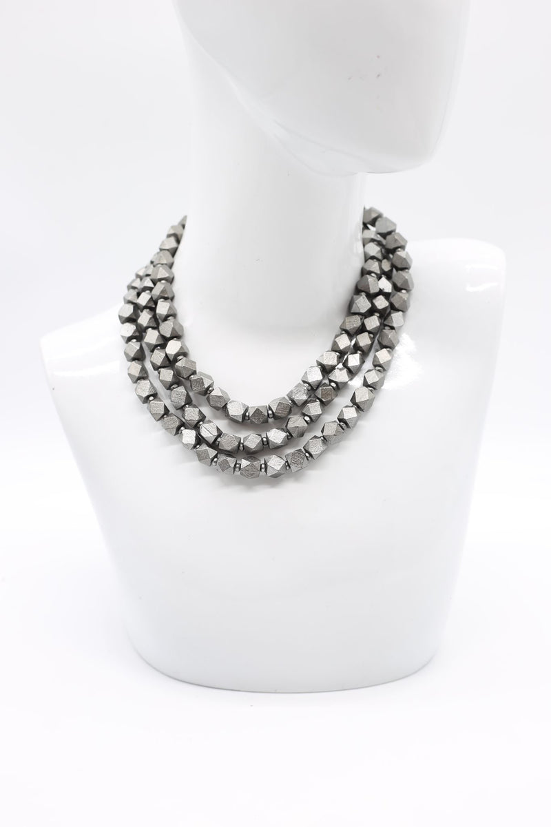 Faceted Wooden Beads Necklaces - Jianhui London