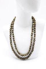 Faceted Wooden Beads Necklaces - Jianhui London