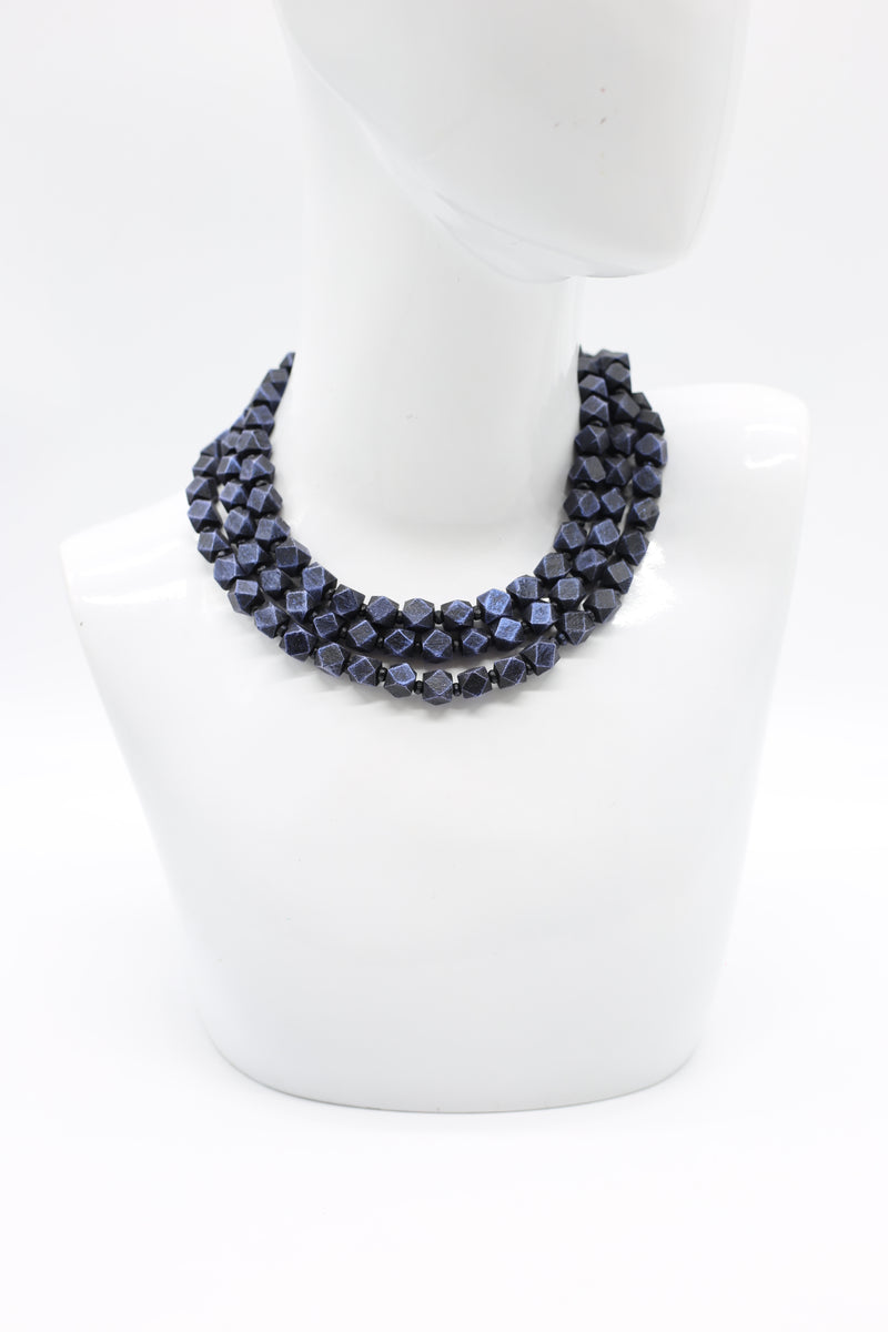 Faceted Wooden Beads Necklaces - Jianhui London