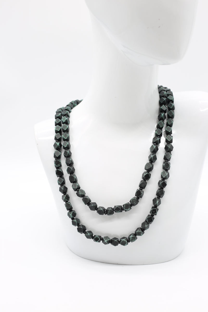 Faceted Wooden Beads Necklaces - Jianhui London