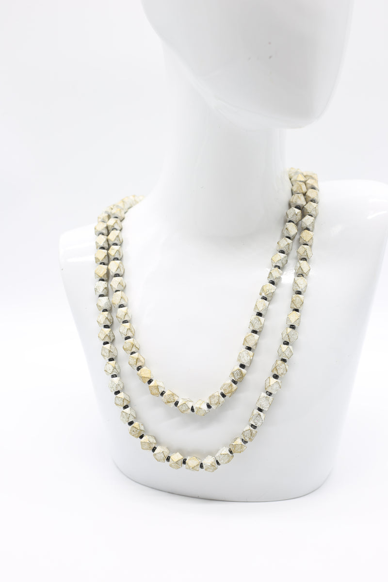 Faceted Wooden Beads Necklaces - Jianhui London