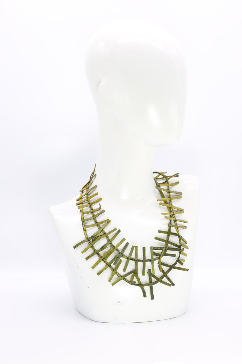 Recycled Leatherette Fir Necklaces - Hand painted - Jianhui London
