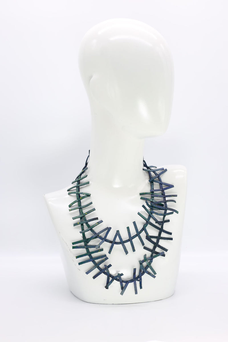 Recycled Leatherette Fir Necklaces - Hand painted - Jianhui London