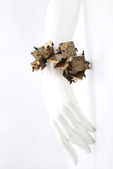 WOODEN SQUARES ON ELASTIC BRACELET HAND PAINTED - Jianhui London