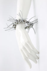 Faux Pearl & Leatherette Spikes Bracelet - Jianhui London