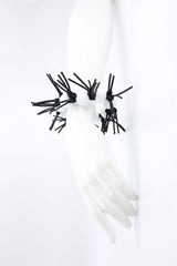 Round Beads and Leatherette Spikes Bracelet - Jianhui London