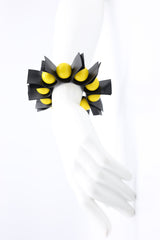 U-shaped Leatherette Ribbons & Round Beads Bracelet - Jianhui London